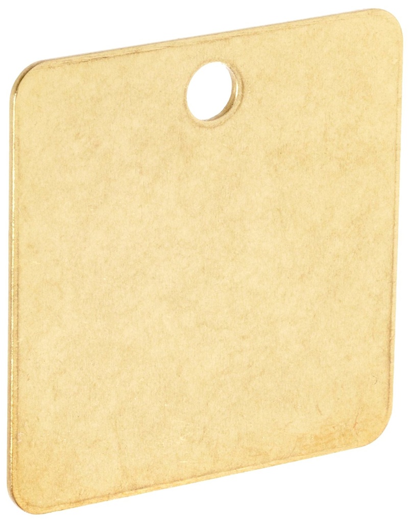 Brady 1-1/2" Brass Square Blank Tags