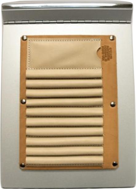 Aluminum Springback Clipboard w/Leather Holder