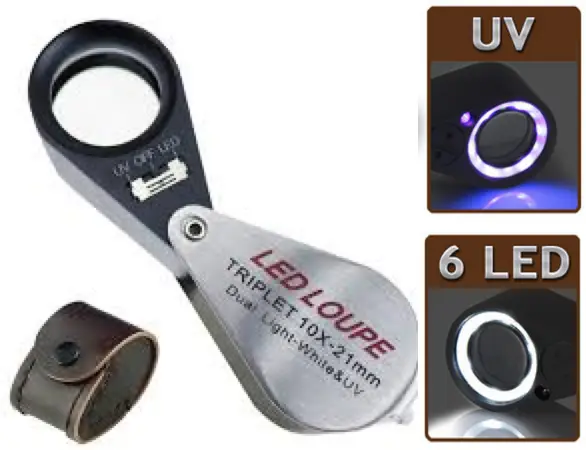CGS Triplet Hand Lens with LED and UV Lights