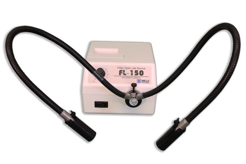 Meiji Dual Arm 110V Fiber Optic Illuminator