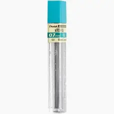 [6007B] Pentel Super Hi-Polymer 0.7mm Lead Refills - Black, B